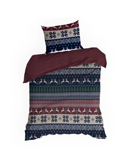 Zdjęcie: Komplet pościeli bawełnianej z nadrukiem świątecznym Skandy 140x200 cm, 70x80 cm - 1 szt. EUROFIRANY
