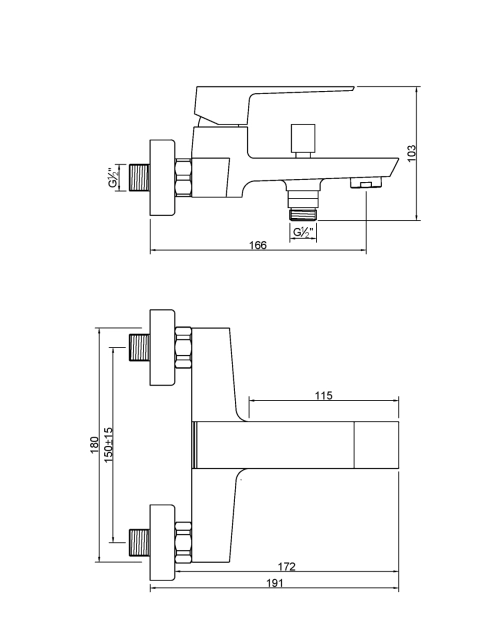 Zdjęcie: Bateria wannowa Paros chrom INVENA