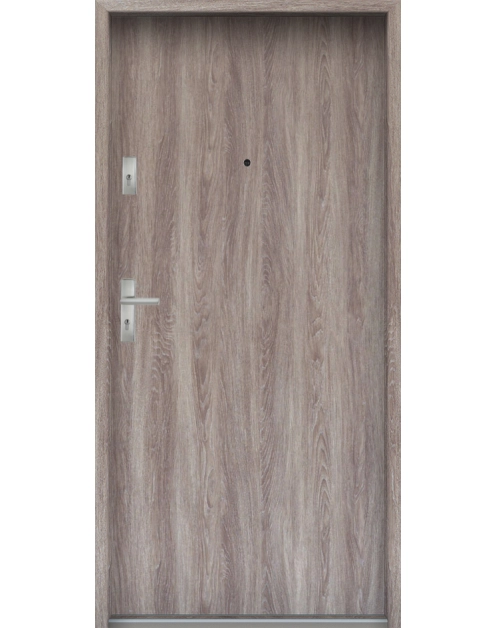 Zdjęcie: Drzwi wejściowe do mieszkań Bastion N-02 Dąb japoński 80 cm prawe OSPŁ KR CENTER