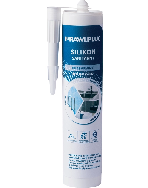 Zdjęcie: Silikon sanitarny bezbarwny 300 ml RAWLPLUG