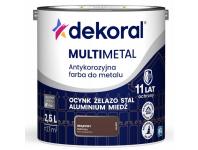 Zdjęcie: Farba do metalu Multimetal Antykorozyjna Brązowy 2,5 L DEKORAL