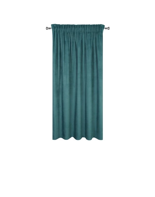 Zdjęcie: Zasłona welwetowa gładka z efektem 3D Fargo 140x175 cm turkusowa na taśmie EUROFIRANY