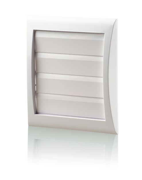 Zdjęcie: Kratka wentylacyjna z żaluzją i okrągłym kołnierzem, 193x188/150 mm biała VENTS