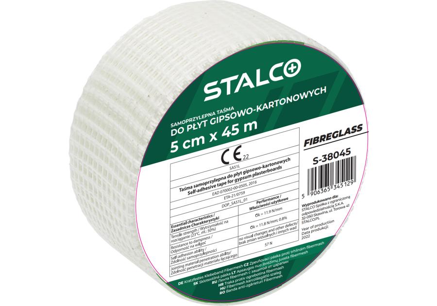 Zdjęcie: Taśma antyrysowa fibermesh do płyt G-K 50 mm x 90 m STALCO