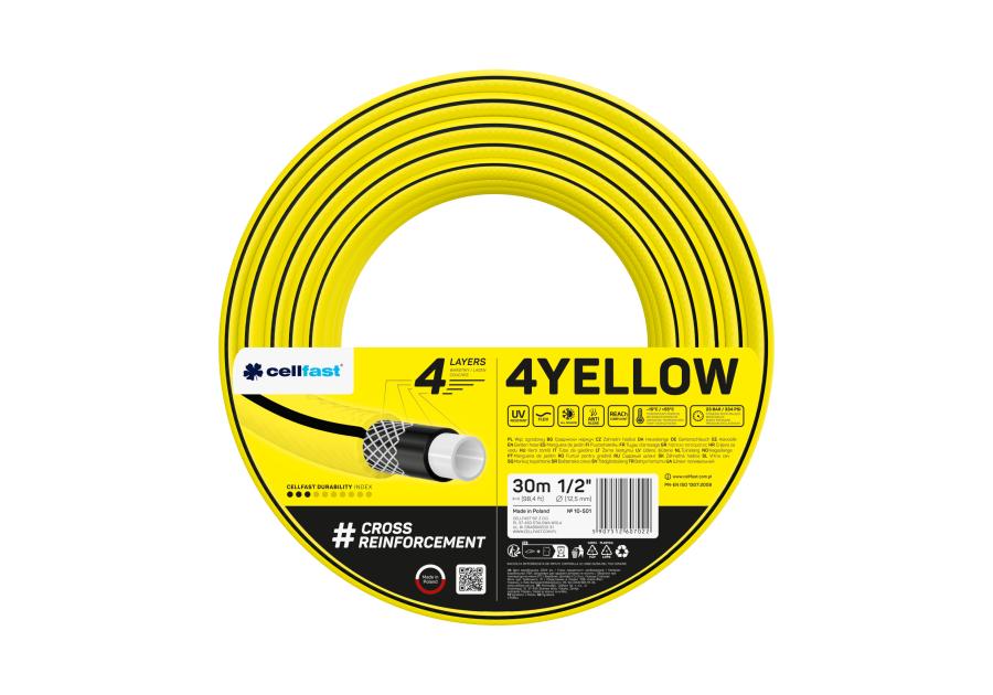 Zdjęcie: Wąż ogrodowy 4Yellow 1/2" 30 m CELLFAST