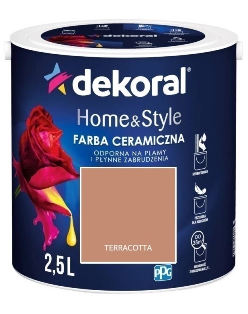 Zdjęcie: Farba ceramiczna Home&Style terracotta 2,5 L DEKORAL