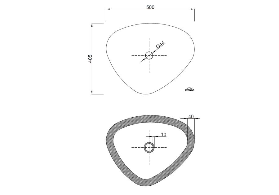 Zdjęcie: Umywalka nablatowa Trigono Trend 50 cm, trójkątna INVENA