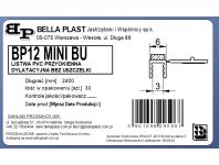 Zdjęcie: Listwa PVC BP12 Mini BU L240 6/3 biały, przyokienna dylatacyjna, tynkarska bez uszczelki BELLA PLAST