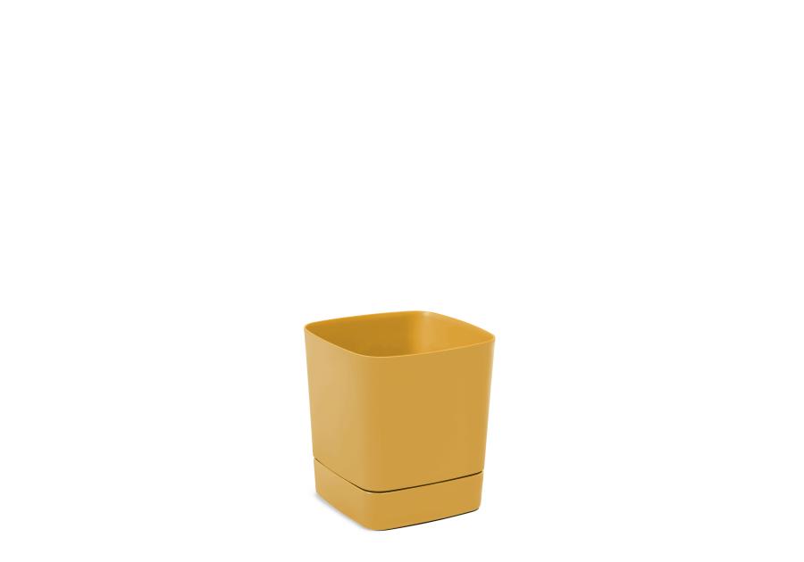 Zdjęcie: Donica z podstawką Clima 160x160 mm musztardowy LAMELA