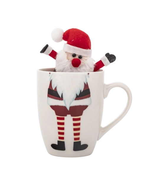 Zdjęcie: Zimowy kubek baryłka 340 ml z maskotką Mikołaj B ALTOM DESIGN