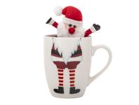 Zdjęcie: Zimowy kubek baryłka 340 ml z maskotką Mikołaj B ALTOM DESIGN