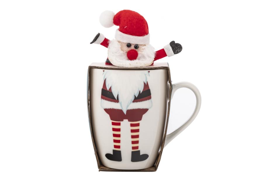 Zdjęcie: Zimowy kubek baryłka 340 ml z maskotką Mikołaj B ALTOM DESIGN