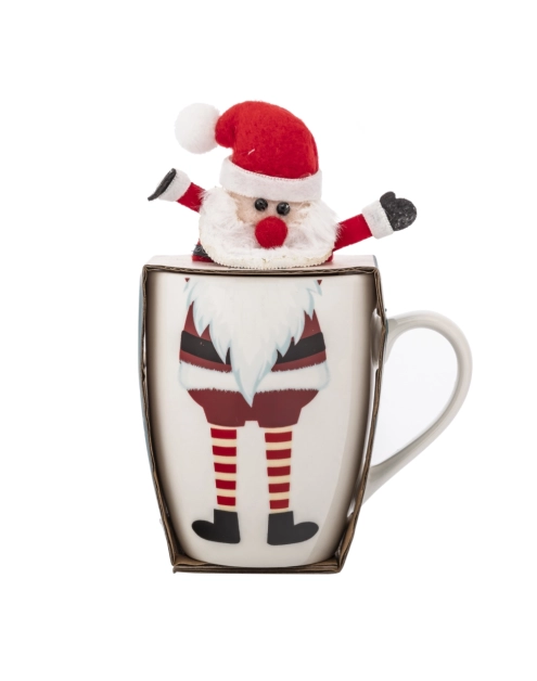 Zdjęcie: Zimowy kubek baryłka 340 ml z maskotką Mikołaj B ALTOM DESIGN