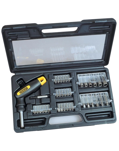 Zdjęcie: Wkrętak z końcówkami, przegub,grzechotka, zestaw 38 szt. STANLEY