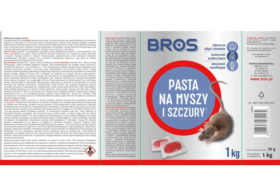 Zdjęcie: Pasta na myszy i szczury 1 kg BROS