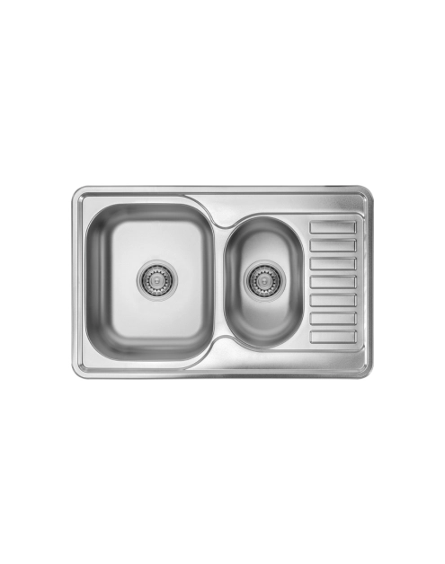 Zdjęcie: Zlew wpuszczany Junak półtorakomorowy z półociekaczem 78 x 50 cm z syfonem KUCHINOX