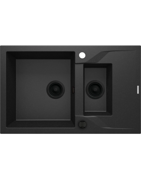 Zdjęcie: Zlewozmywak Andante grafit metalik granit 1,5K Z/O 780x490x194, spa sav nero DEANTE