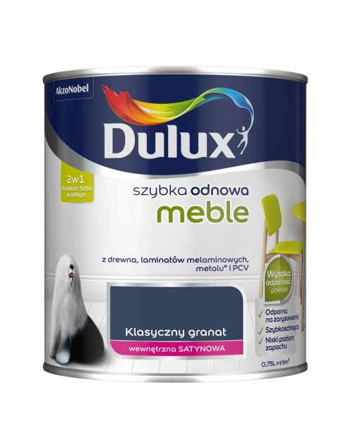 Zdjęcie: Farba Szybka Odnowa Meble klasyczny granatowy 0,75 L DULUX