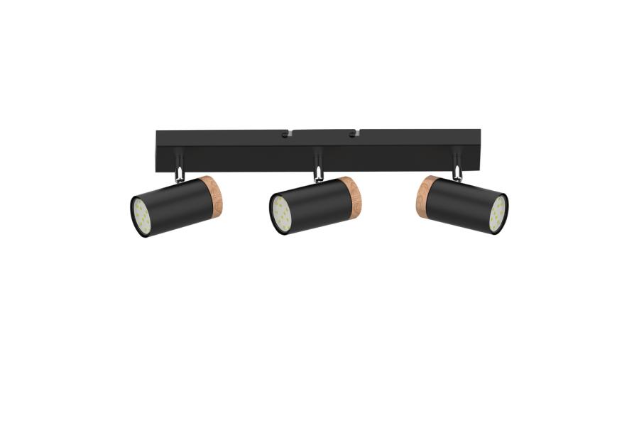 Zdjęcie: Lampa sufitowa Lagos czarny 3x15 W GU10 klosz czarno-dewniany CANDELLUX