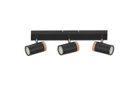 Zdjęcie: Lampa sufitowa Lagos czarny 3x15 W GU10 klosz czarno-dewniany CANDELLUX