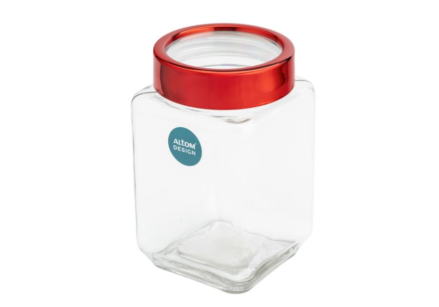 Zdjęcie: Pojemnik kwadratowy z czerwoną pokrywką 700 ml ALTOM DESIGN