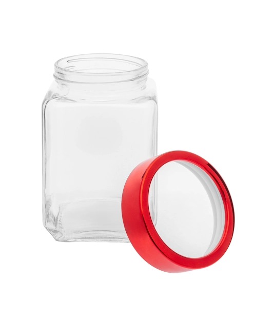 Zdjęcie: Pojemnik kwadratowy z czerwoną pokrywką 700 ml ALTOM DESIGN