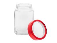 Zdjęcie: Pojemnik kwadratowy z czerwoną pokrywką 700 ml ALTOM DESIGN