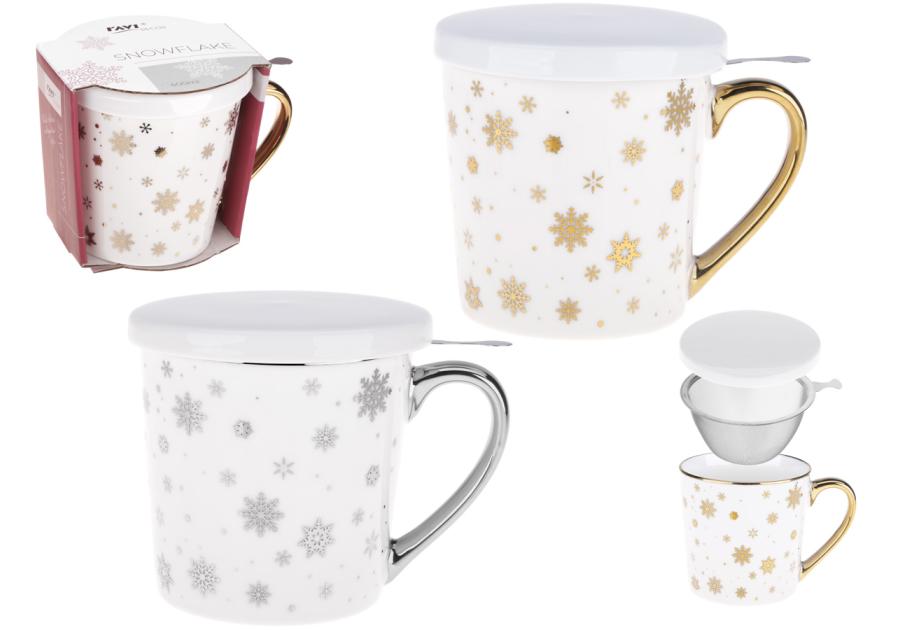 Zdjęcie: Kubek z zaparzaczem Snowflake 400 ml z porcelany New Bone 81444 RAVI