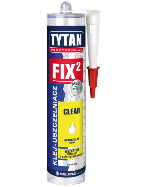 Zdjęcie: Klej uszczelniający w tubce bezbarwny Fix2 290 ml TYTAN