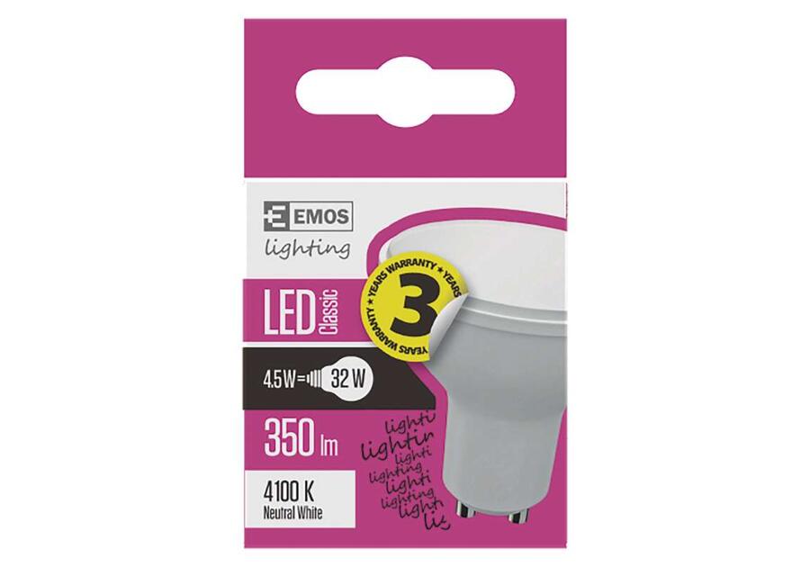 Zdjęcie: Żarówka LED MR16 4,5W GU10 neutralna biel EMOS