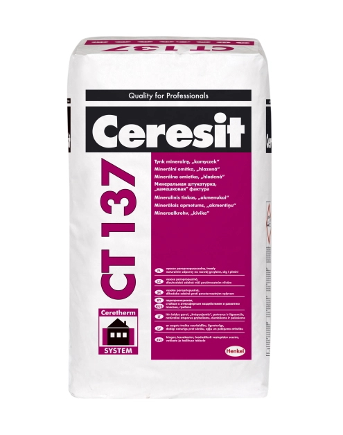 Zdjęcie: Tynk kamyczkowy CT137 biały 2,5, 25 kg CERESIT