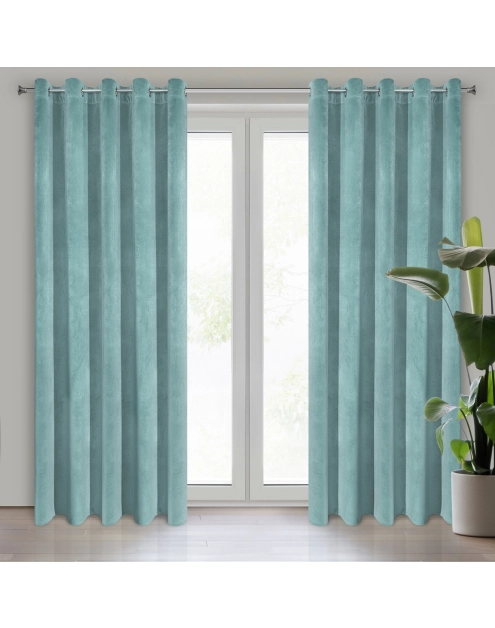 Zdjęcie: Zasłona gotowa Villa 140x250 cm turkusowy EUROFIRANY