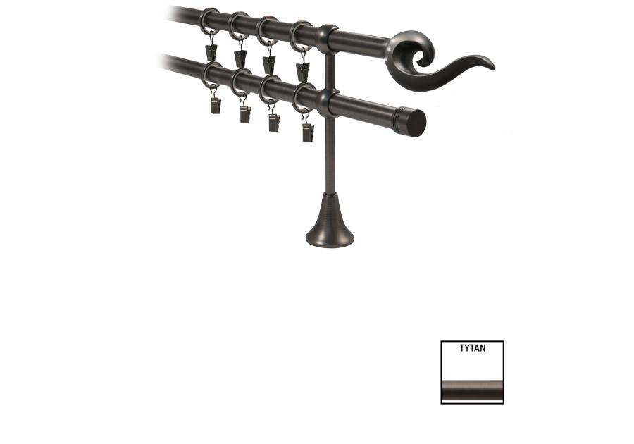 Zdjęcie: Karnisz podwójny Victoria fi 19 mm - 480 cm tytan fuego KARWEL