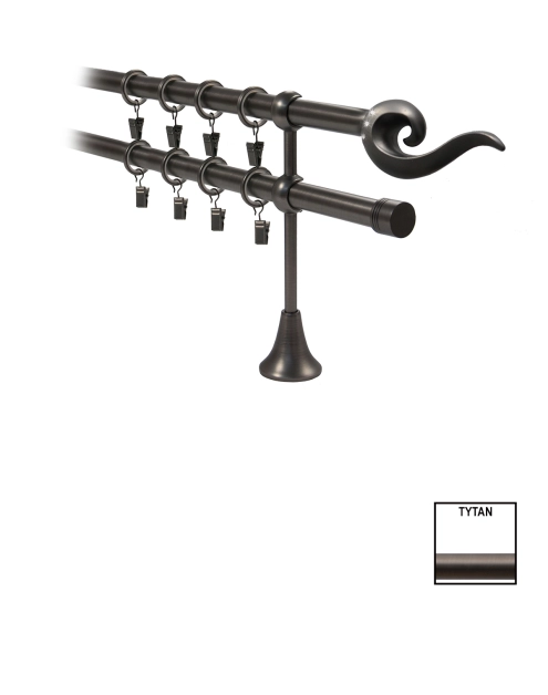 Zdjęcie: Karnisz podwójny Victoria fi 19 mm - 480 cm tytan fuego KARWEL