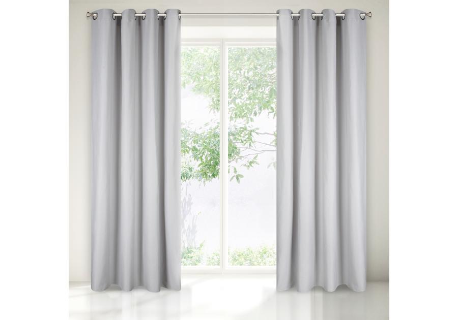 Zdjęcie: Zasłona Aggie 140x250 cm jasnosrebrna na przelotkach EUROFIRANY