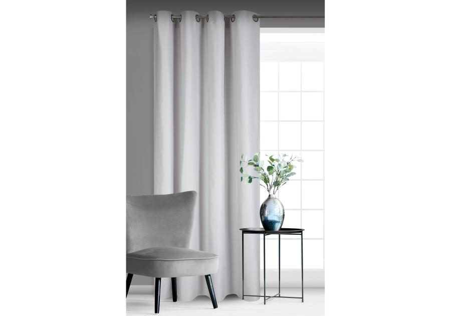 Zdjęcie: Zasłona Aggie 140x250 cm jasnosrebrna na przelotkach EUROFIRANY