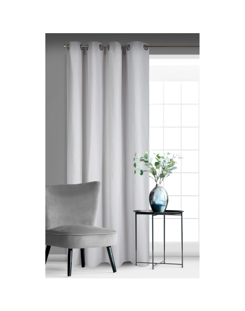 Zdjęcie: Zasłona Aggie 140x250 cm jasnosrebrna na przelotkach EUROFIRANY