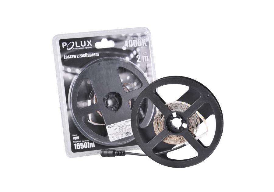 Zdjęcie: Taśma LED 18 W, 2 m, IP20 barwa światła neutralna, zestaw z zasilaczem POLUX