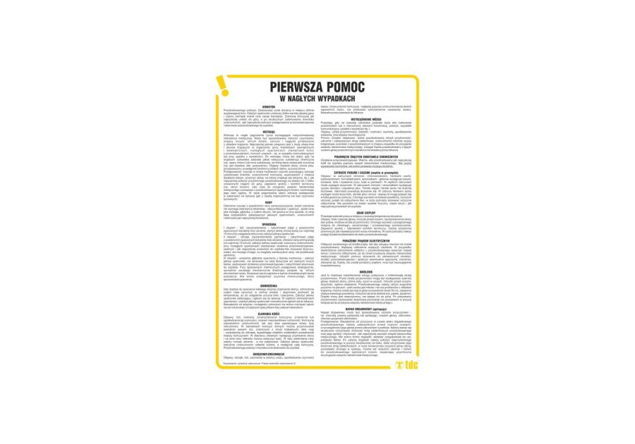 Zdjęcie: Oznaczenie "Instrukcja Pierwsza pomoc w nagłych wypadkach" 24,5x35 cm METRO