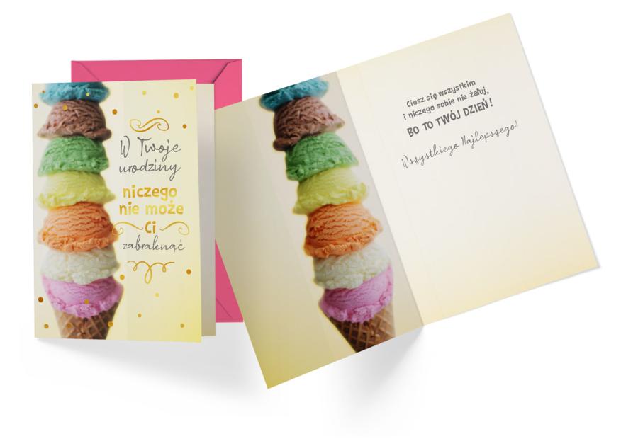 Zdjęcie: Karnet PR-364 Urodziny - lody KUKARTKA