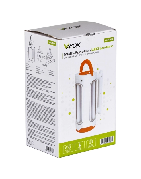 Zdjęcie: Latarka akumulatorowa 2w1 ze światłem bocznym + powerbank VA0085 VAYOX