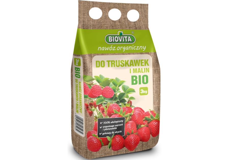 Zdjęcie: Nawóz organiczny do truskawek i malin BIO granulat 3 kg BIOVITA