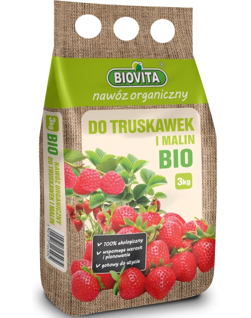 Zdjęcie: Nawóz organiczny do truskawek i malin BIO granulat 3 kg BIOVITA
