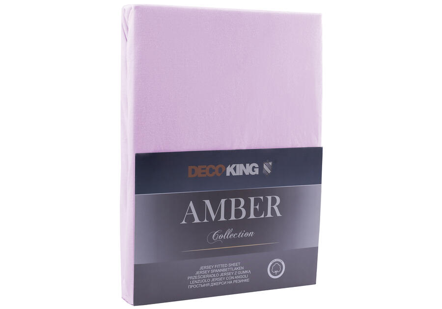 Zdjęcie: Prześcieradło Amber liliowy 120-140x200+30 cm DECOKING