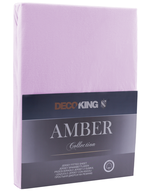 Zdjęcie: Prześcieradło Amber liliowy 120-140x200+30 cm DECOKING