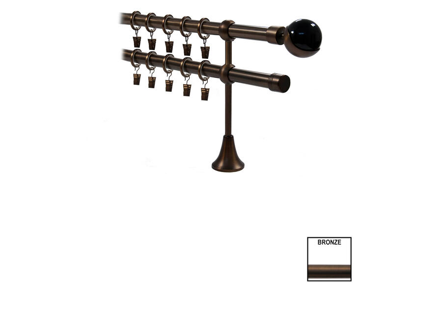 Zdjęcie: Karnisz podwójny Victoria fi 19 mm - 480 cm bronze tierra KARWEL