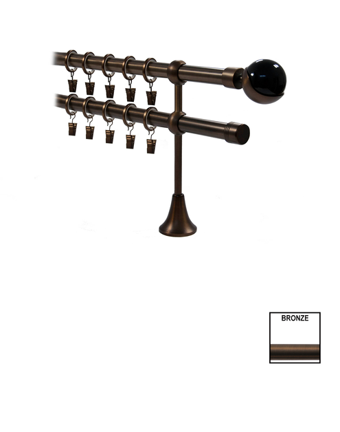 Zdjęcie: Karnisz podwójny Victoria fi 19 mm - 480 cm bronze tierra KARWEL