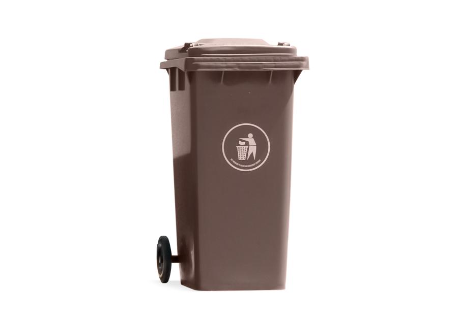 Zdjęcie: Pojemnik na śmieci odpady 120 L brązowy MIRPOL