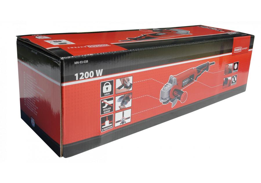 Zdjęcie: Szlifierka kątowa 125 mm 1200 W regulacja obrotów MODECO EXPERT