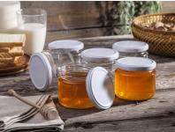 Zdjęcie: Komplet 6 słoików 330 ml + zakrętka biała fi 82 6-zaczepowa SEZON